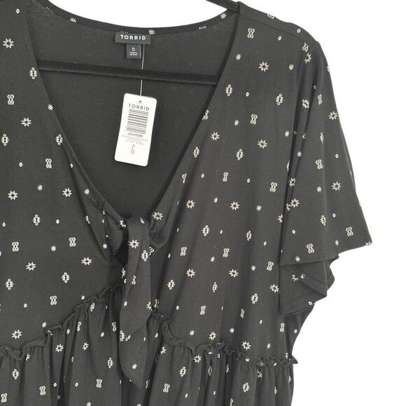 Torrid Vintage Cotton Jersey V-Neck Relaxed Tie Front Top Size Large NWT - Picture 5 of 12